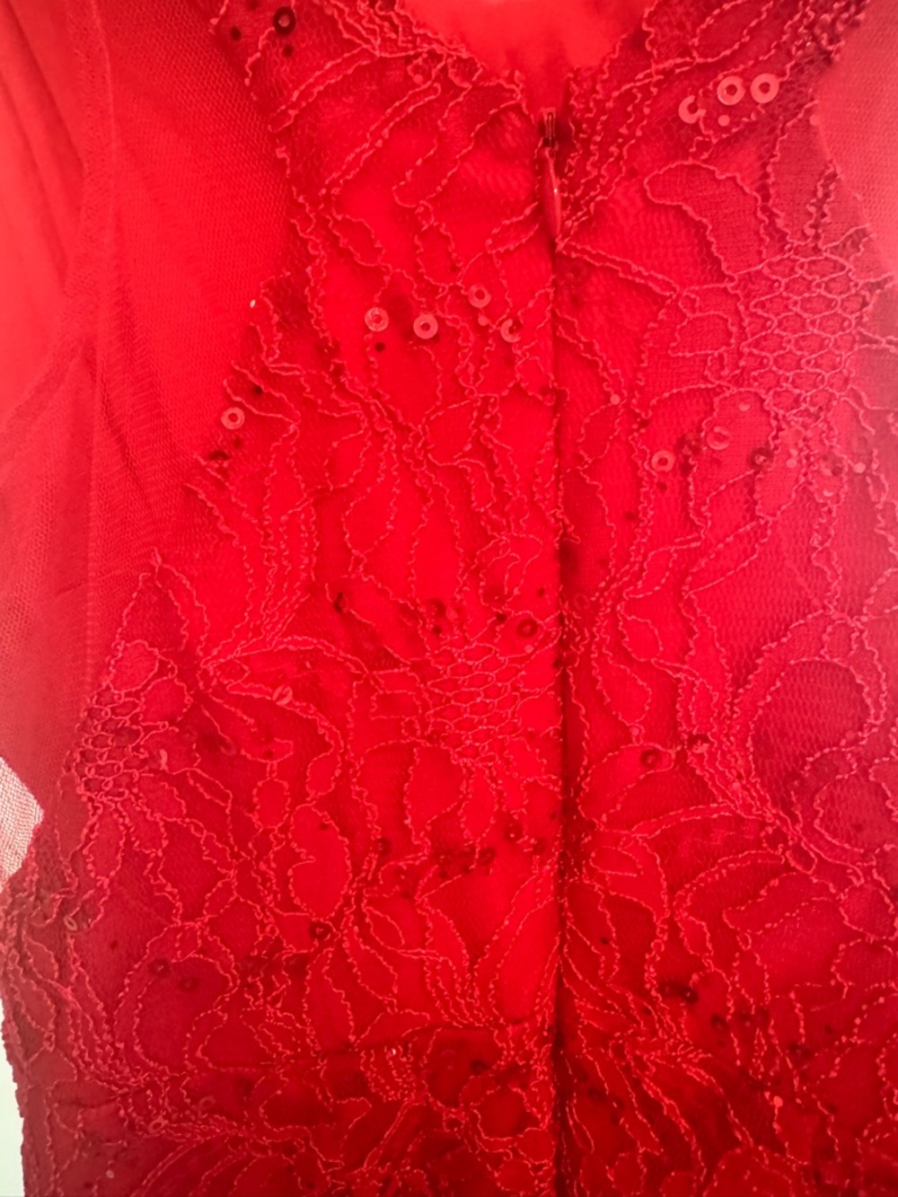Hailey Logan Red Lace Sequin Cocktail Dress by Adrianna Papell - Picture 4 of 5